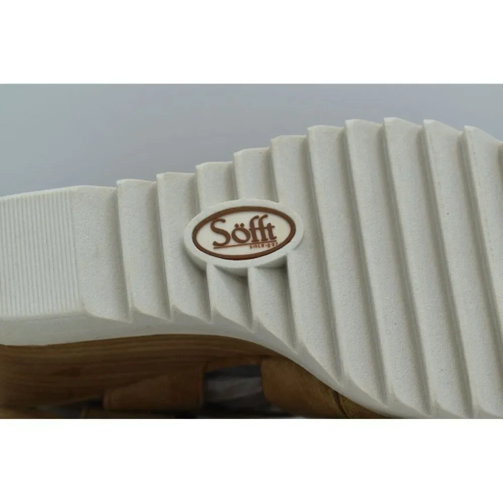 Sofft Womens Size 11 Uxley Desert‎ Suede Platform Wedge Open Toe Sandals Shoes